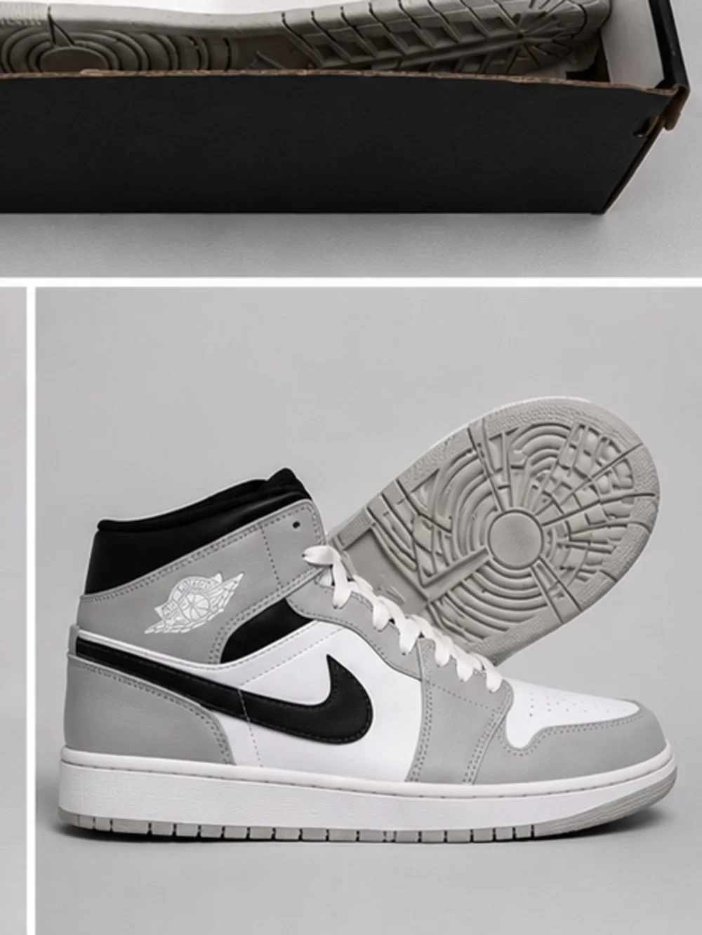 Jordan Mid-Top Sneakers - Black, White, Gold Accents